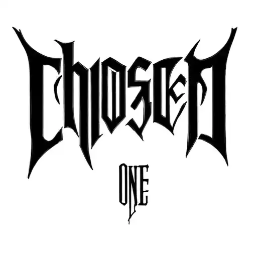 "Chosen One" Bold font tattoo one line tattoo design idea