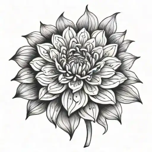 zinnia flower tattoo design idea