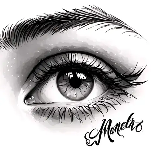 cover up name on eyebrow words tattoo design idea