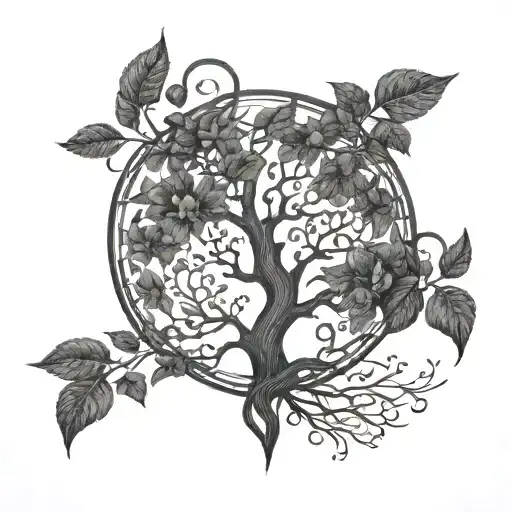 dna tree of life tattoo design idea