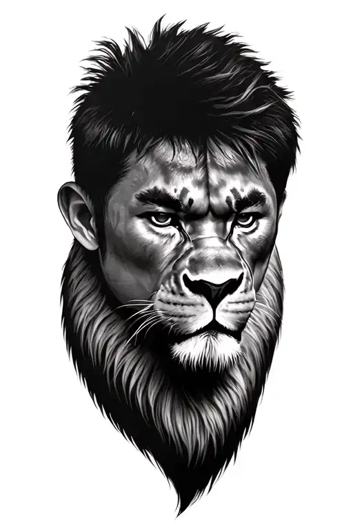 manny pacquiao fighting lion tattoo design idea