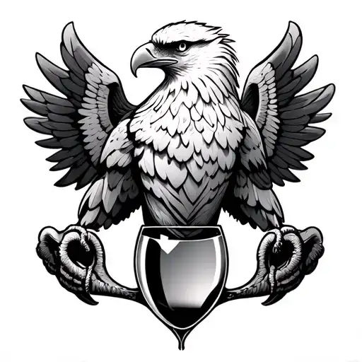 Eagle hour glass claddagh florida mixed together tattoo design idea