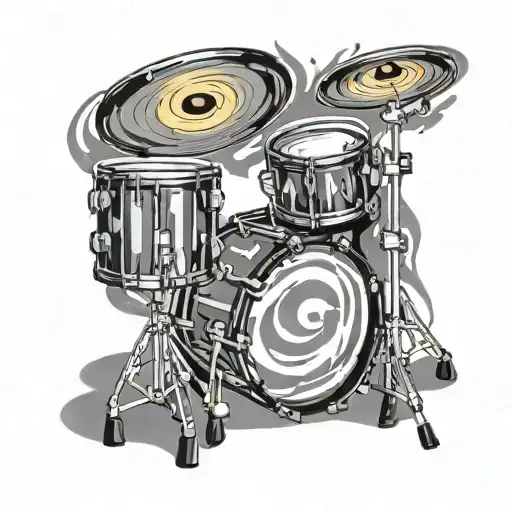 rock drums concert lights tattoo design idea