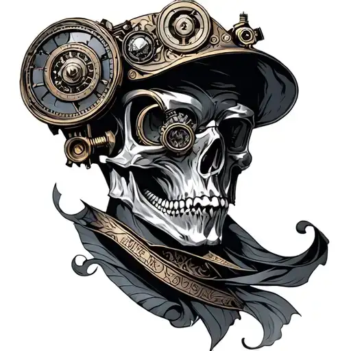 Steampunk tattoo design idea