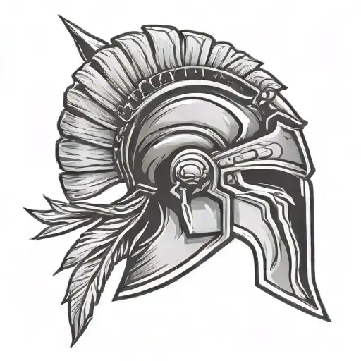Spartan helmet crossed from Spartan spear tattoo design idea