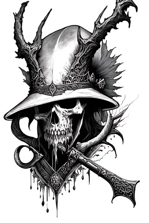 Bloodborne Hunter  tattoo design idea