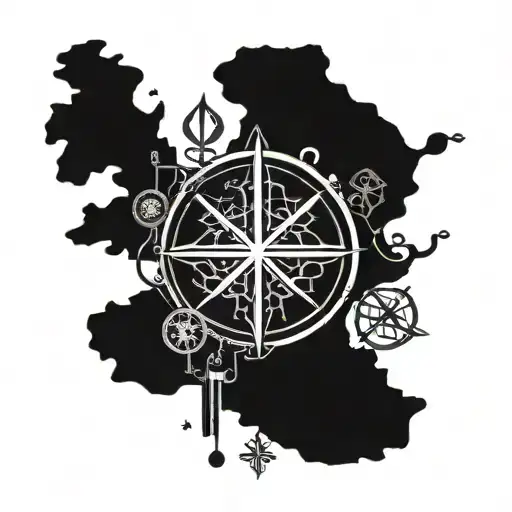 starwars empire, nordic runes, lord of the rings map  tattoo design idea
