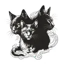3 headed cat tattoo design idea