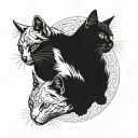 3 headed cat tattoo design idea