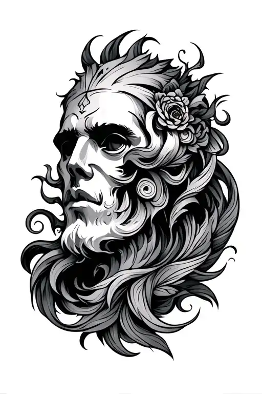 detailed pictish art stlye  tattoo design idea