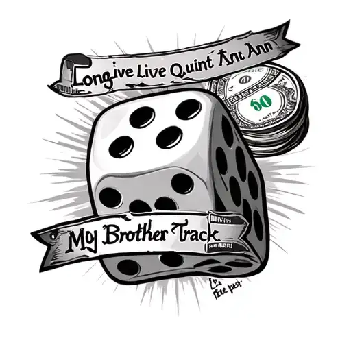 long live quint    betty ann  dice , money , cross the track #5oo block   my brothers keeper door with apt. A2 urban des tattoo design idea