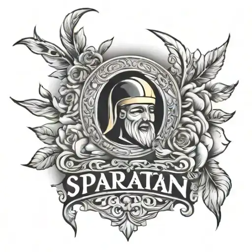 Spartan and granpa and grandma name in Punjabi tattoo design idea