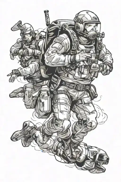 skydive cutaway handles tattoo design idea