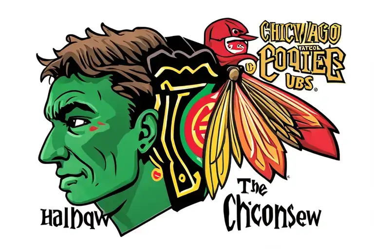 Chicago Blackhawks, Chicago cubs , Harry Potter and the goonies  tattoo design idea