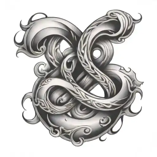 infinity symbol using number 96 tattoo design idea