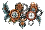 round rings tattoo design idea