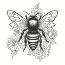 bee flying tattoo design idea