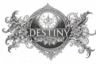 destiny word written tattoo design idea