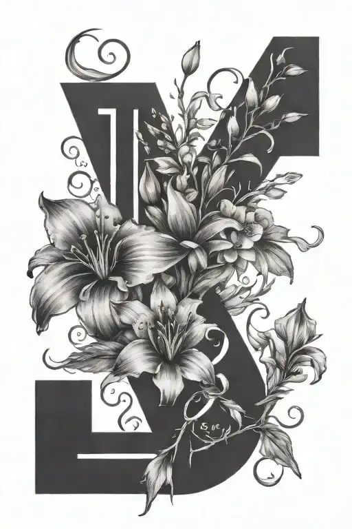 number 1992 surrounded by fleurs-de-lys tattoo design idea