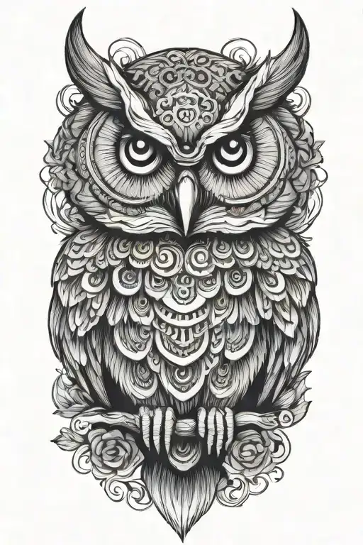 owl tattoo design idea