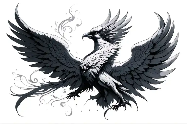 phoenix angels tattoo design idea