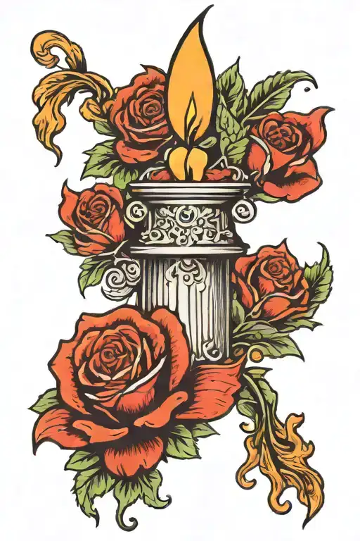 candle burning at both ends tattoo design idea
