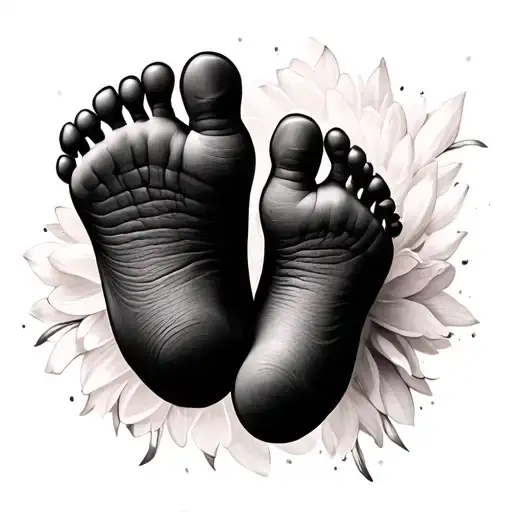 little baby feet tattoo design idea