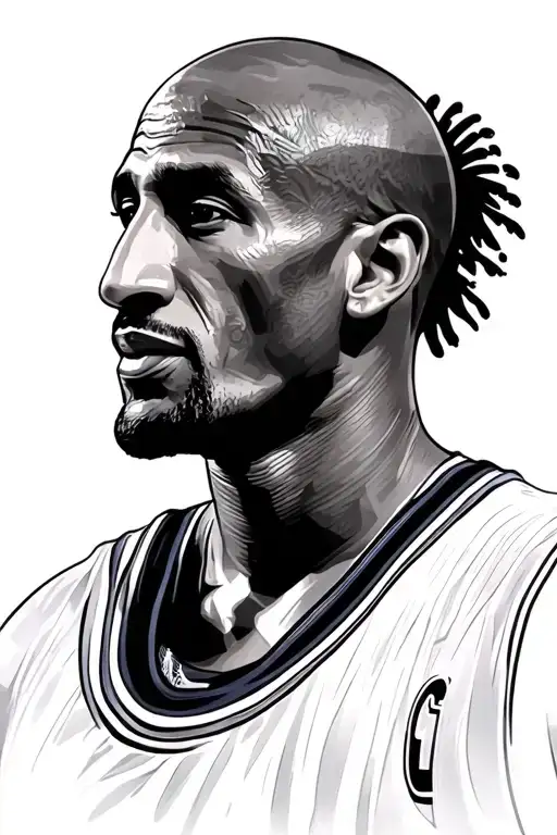 Tattoo art design. A powerful and respectful tribute combining the iconic figures of Kobe Bryant and Mano Brown.​Centra tattoo design idea