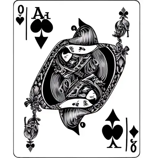 blacked qos queen of spades tattoo design idea