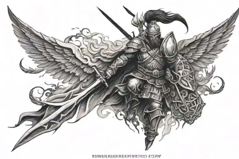 Create a tattoo design which is meaning full and represent your journey as a lone warrior. tattoo design idea