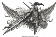 Create a tattoo design which is meaning full and represent your journey as a lone warrior. tattoo design idea