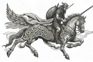 Create a tattoo design which is meaning full and represent your journey as a lone warrior. tattoo design idea