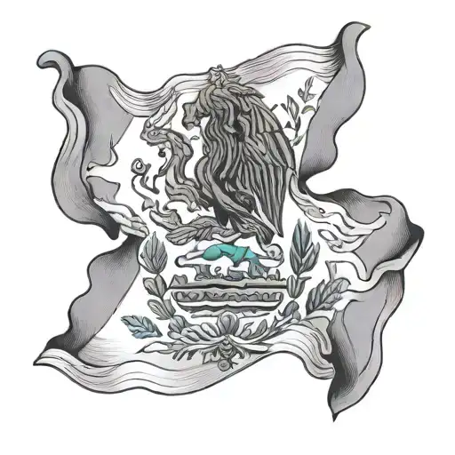 Canada and Mexico flag intertwined tattoo design idea