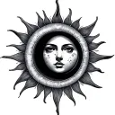 sun moon tattoo design idea