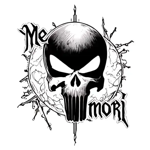 "Memento mori " Marvel punisher logo tattoo design idea