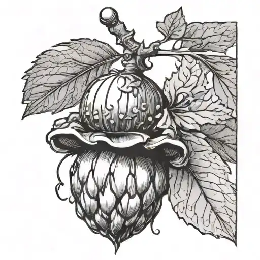 acorn sprouting tattoo design idea