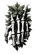 Hand bones with vine wrapping tattoo design idea