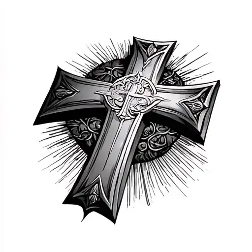 crusader's cross with, "Isaiah 6:8" tattoo design idea