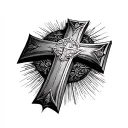 crusader's cross with, "Isaiah 6:8" tattoo design idea