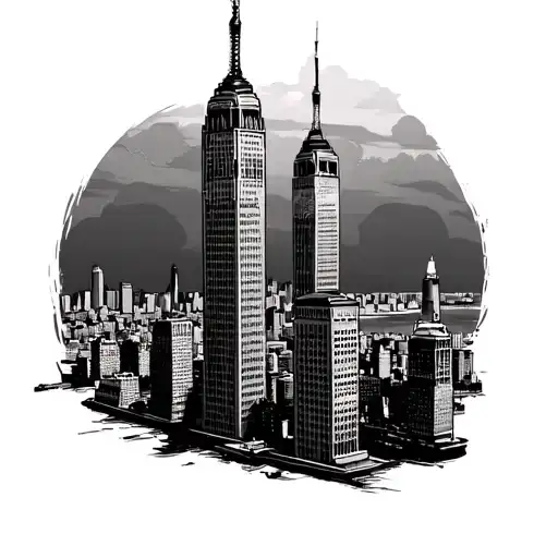 twin towers new york tattoo design idea