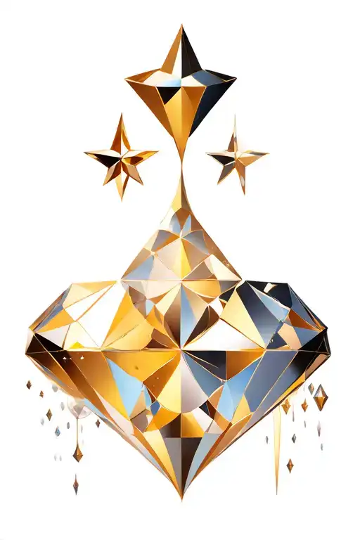 shooting stars and diamonds  tattoo design idea