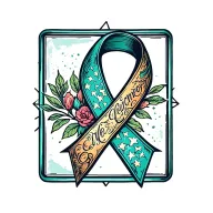 ovarian cancer survivor ribbon intertwined tattoo design idea