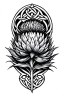 thistle Irish Celtic Knot tattoo design idea