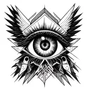 Lucifer falling from heaven and the eye of the last tear tattoo design idea