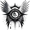 Lucifer falling from heaven and the eye of the last tear tattoo design idea