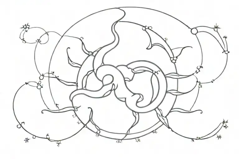 celestial cancer turin tattoo design idea