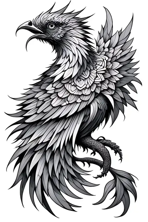 mandala phoenix tattoo design idea