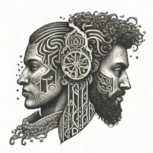 gemini man and libra relationship symbolized tattoo design idea