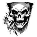 reaper and hahaha tattoo on neck tattoo design idea