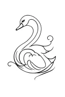 pretty swan tattoo design idea